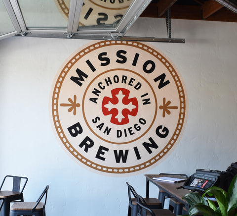 Mural of Logo at Mission Brewery, San Diego, CA
